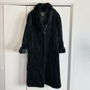 Elegant Black Faux Fur Coat